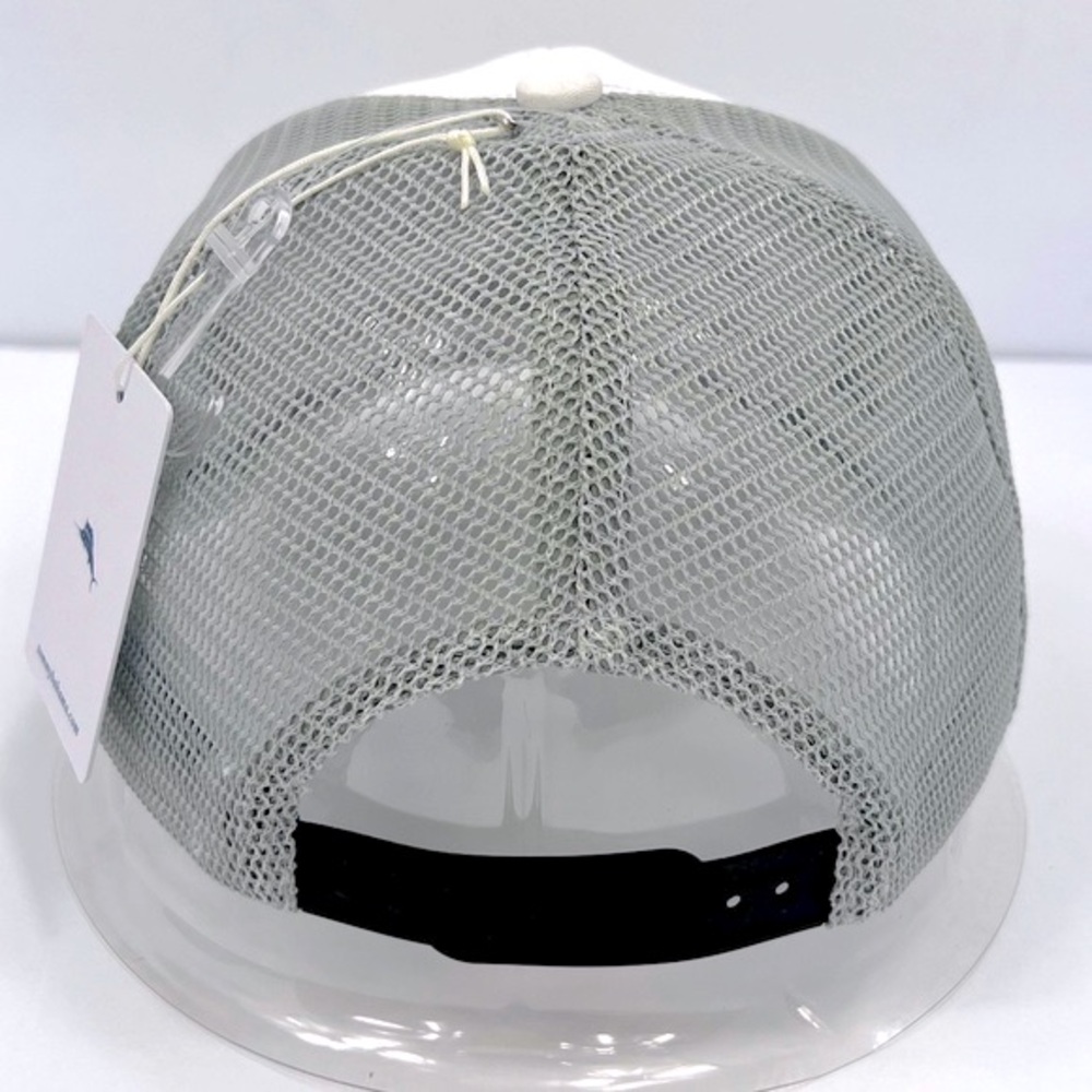 TOMMY BAHAMA CAP HAT, FRONT IS WHITE BACK IS GREY MESH & LOGO ADJ. STRAP, UNISEX - Picture 3 of 15